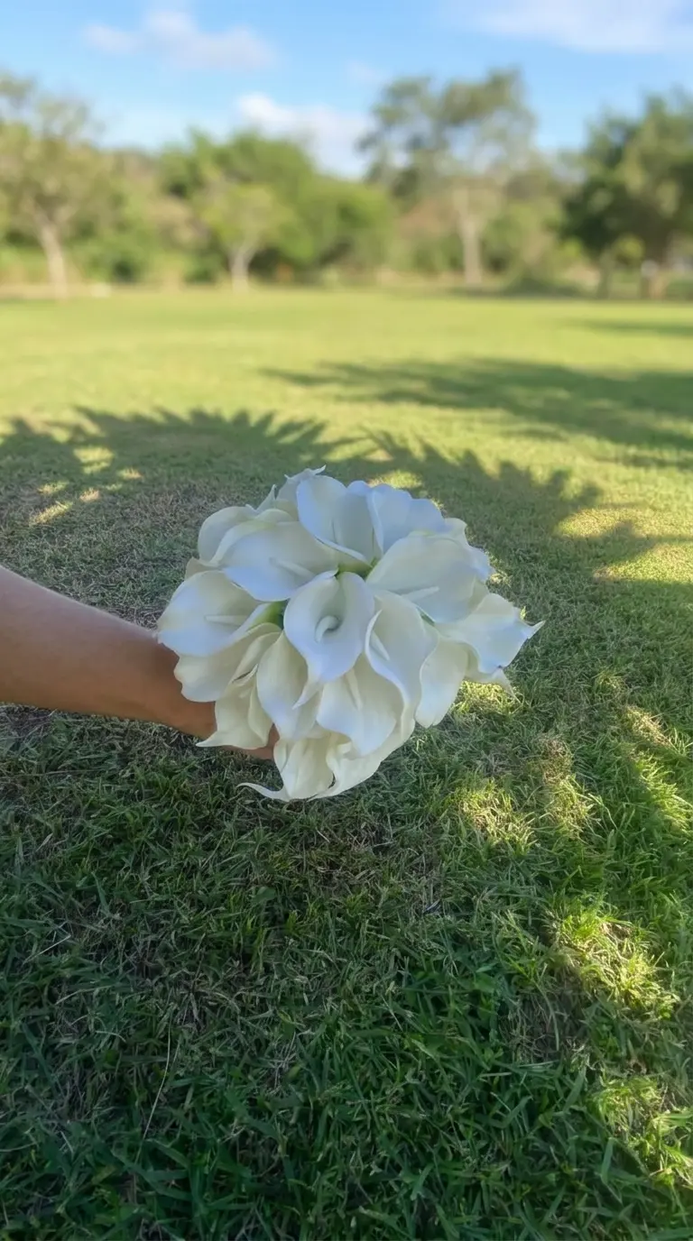 Buquê de noiva com folhagem verde